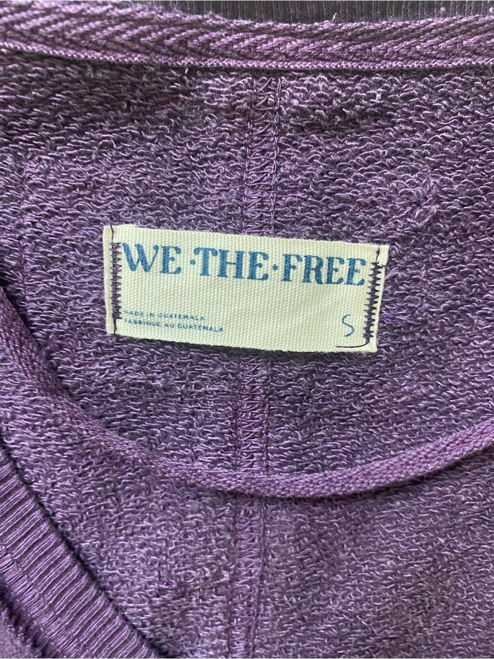 Free People We The Free Venice V-Neck Sweatshirt Sour Grapes Small - Picture 6 of 9